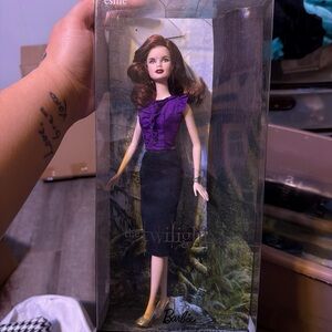 Barbie Doll with Purple Top and Black Pencil Skirt